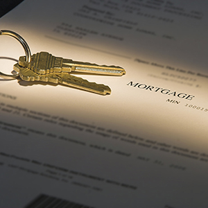 Mortgage document with keys highlighted