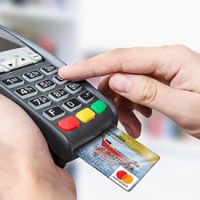 Coop Debit Card inserted into a card terminal