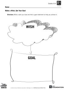 Make a Wish, Set a Goal activity