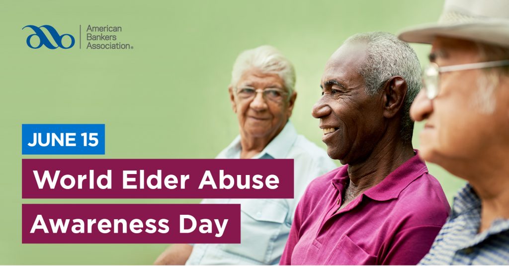 Three male senior citizens chat about Elder Abuse