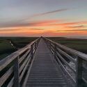 photo of sunset at Gray's beach boardwalk