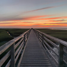 photo of sunset at Gray's beach boardwalk