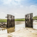 Image of Old Flood Gates at a beach in Cape Cod
