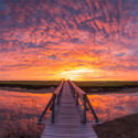 Image of the sunset at the Sandwich Boardwalk
