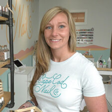 Sarah Mason, owner of Cape Cod Nail Company, in her shop