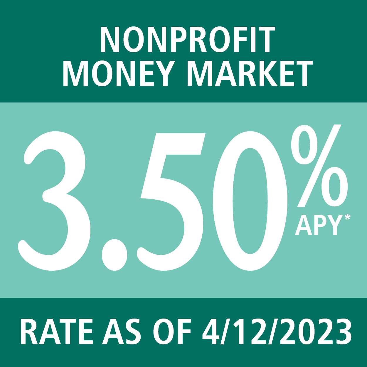 Nonprofit Money Market, 3.50% APY