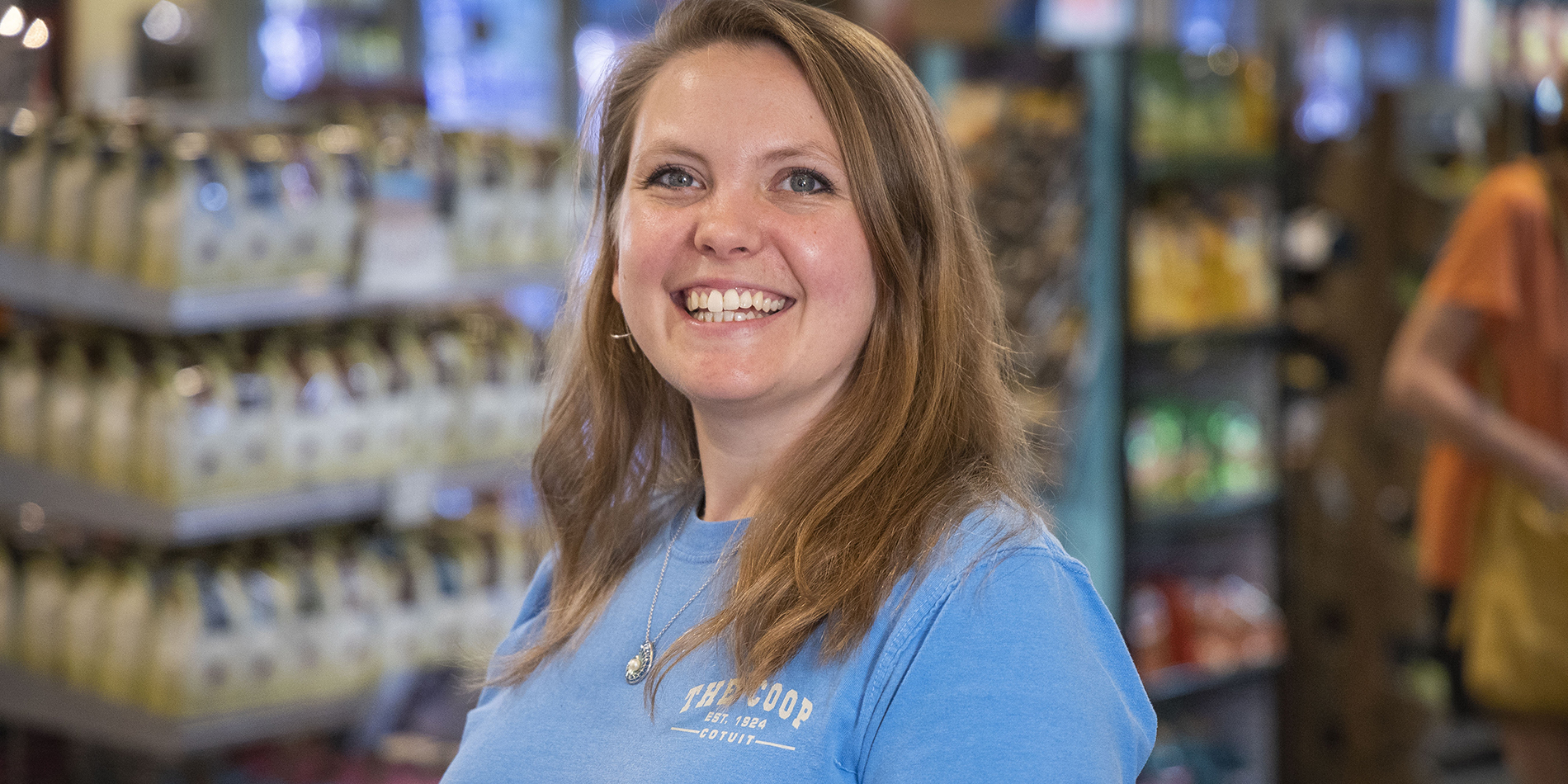 Megan Burdick, owner of Cotuit Fresh Market, stands in her store